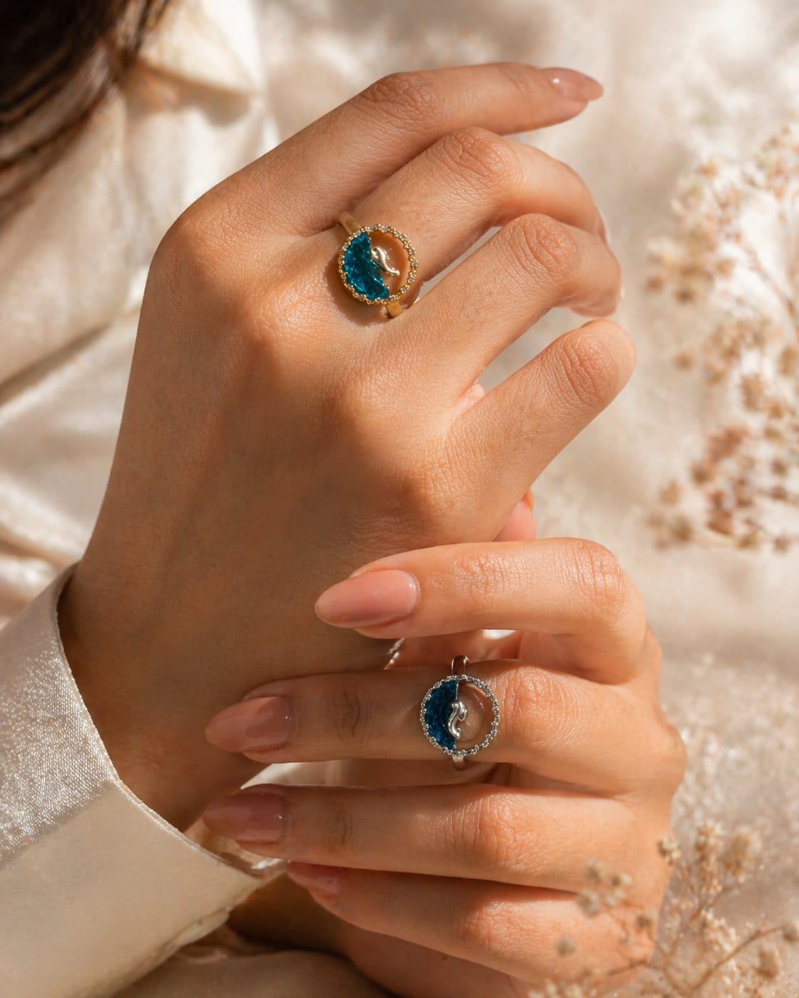 Swaaaro Premium Ocean Wave Adjustable Ring | Gold Plated Ring for Women
