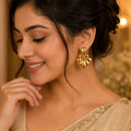 18K Gold Plated Floral Hoop Earrings for Women | Elegant Statement Earrings