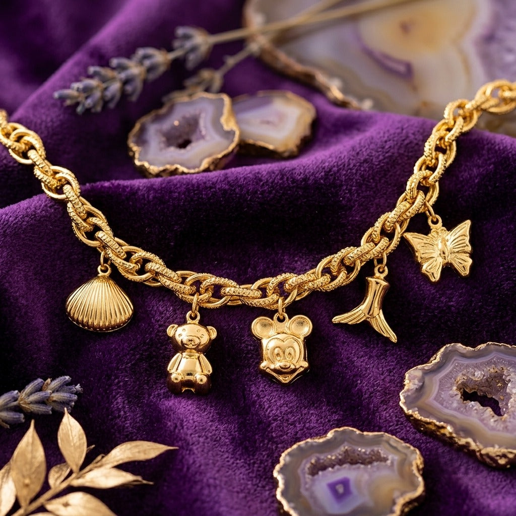 18K Gold Plated Multi Charm Bracelet for Women | Premium Fashion Bracelet