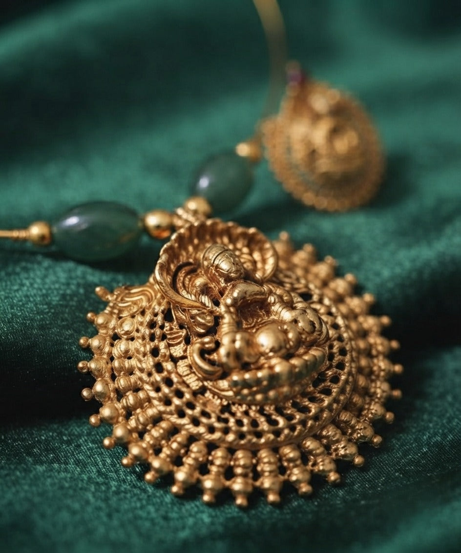 Gold Plated Traditional Temple Jewelry Set for Women | Ethnic Goddess