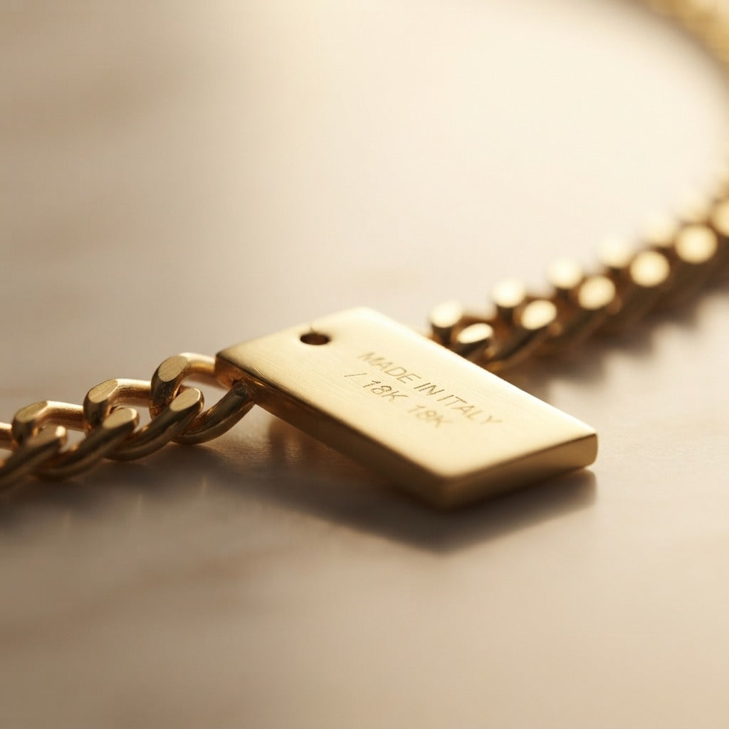 Gold Plated Rectangle Charm Anklet | Elegant Link Chain Ankle Bracelet for Women