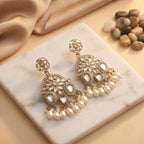 Ethnic Gold Plated Kundan Pearl Chandbali Earrings for Women | Traditional Bridal & Festive Earrings