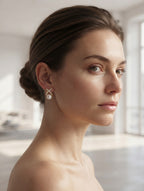 Ocean Treasure Pearl & CZ Stud Earrings for Women | Elegant Party Wear Ear