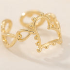 Korean Vintage Bow Adjustable Ring – Elegant Gold-Tone Fashion