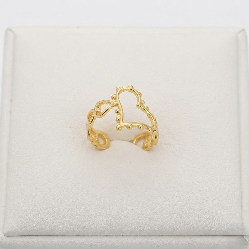 Korean Vintage Bow Adjustable Ring – Elegant Gold-Tone Fashion