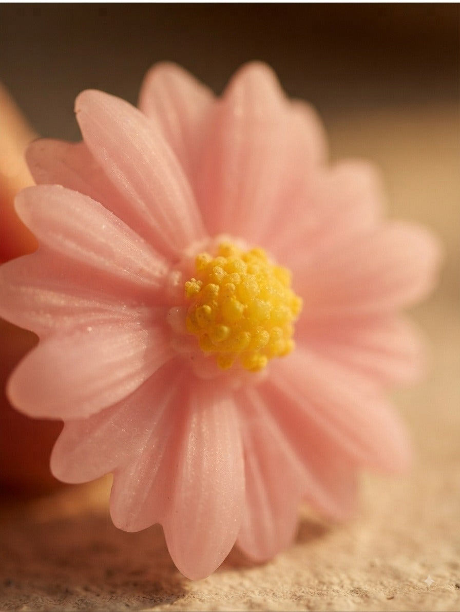Korean Pink Daisy Flower Earrings | Cute Floral Stud Earrings | Korean Fashion Jewelry