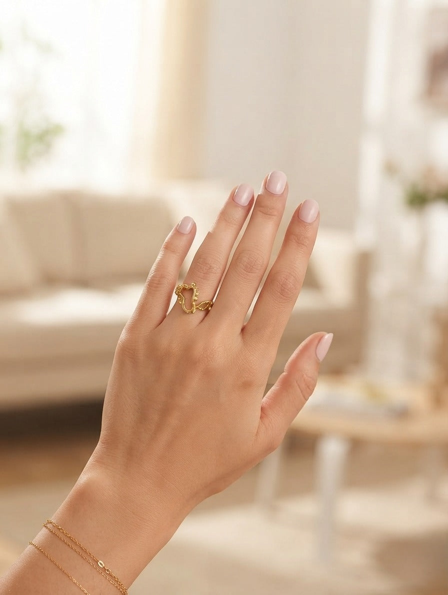 Korean Vintage Bow Adjustable Ring – Elegant Gold-Tone Fashion