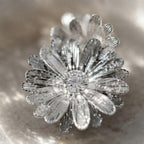 Silver Plated Daisy Flower Earrings | Elegant Floral Stud Earrings | Korean Style Jewelry