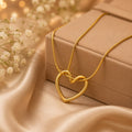 Elegant Gold Heart Pendant Necklace for Women | Minimalist Love Charm Chain